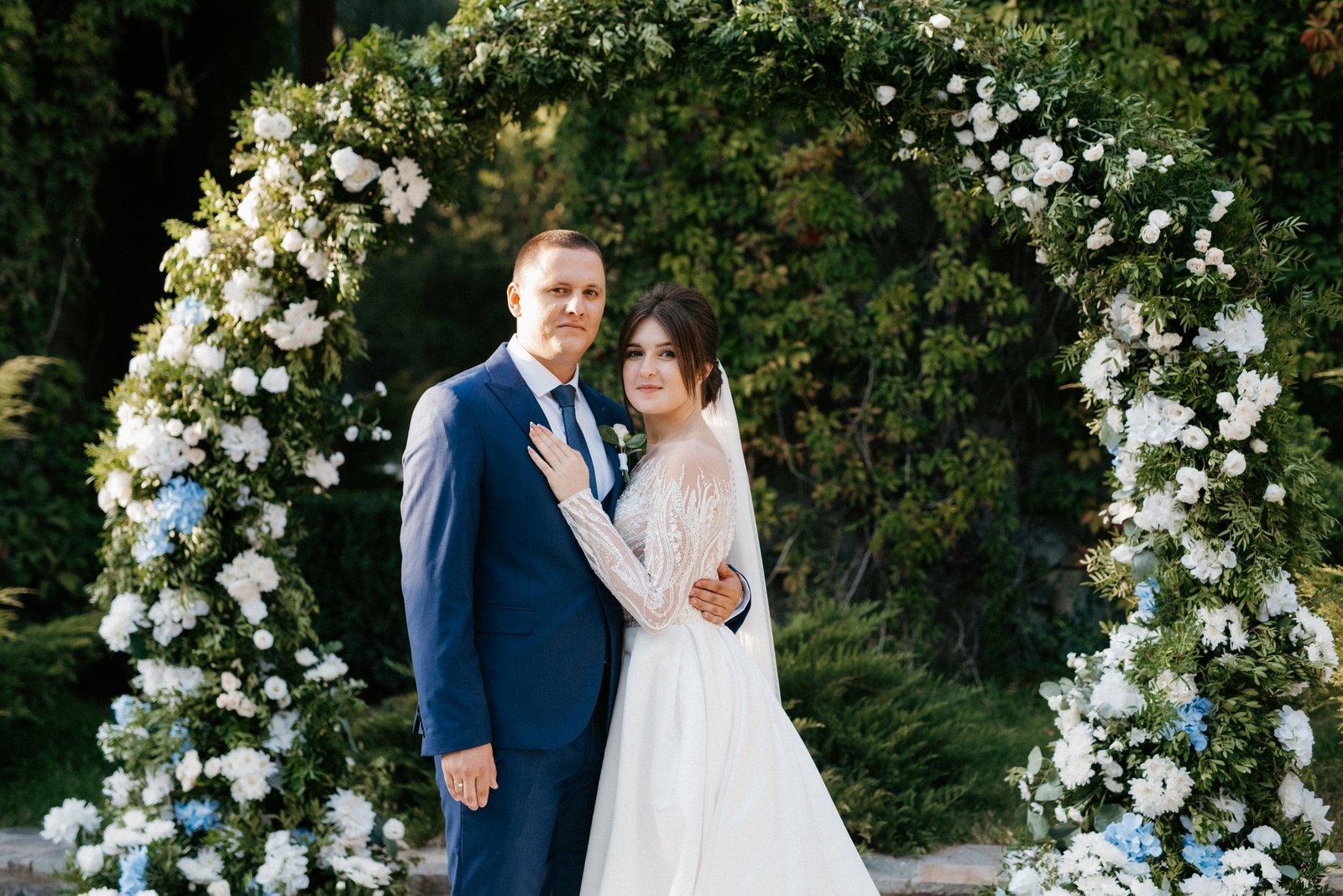 wedding ceremony of the newlyweds on the square